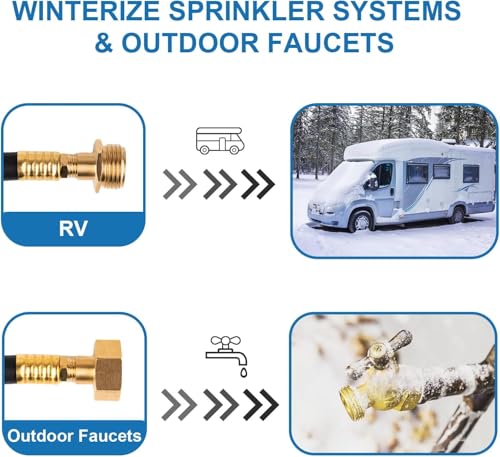 Image of Rv Winterizing Kit, Rv Antifreeze for Winterizing with Sprinkler Blowout Adapter and 3 /4 inch 1 /4 inch Adapter Hose Fitting Shut Off Valve Rv Accessories for Winterizing RV