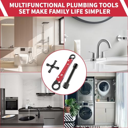 LAISGOO Plumbing Tools, Angle Stop Wrench Angle-On Wrench kit, plumbers wrench Angle Stop Removal Tool for professional plumber Installing New Compression Angle Stop and Removing Compression Ring - Image 5