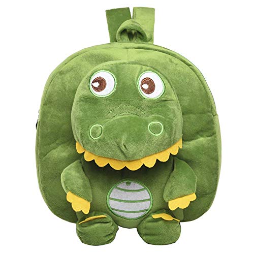 CAOLATOR Mochila de guardería de cocodrilo de dibujos animados para niños de felpa
