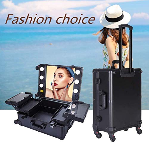 BYCDD Trolley Kosmetikkoffer Schminkkoffer, Schönheit Multikoffer Etagenkoffer für Maskenbildner Kosmetikerin Make-up… – Bild 3