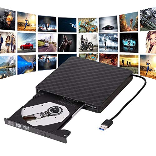 External USB3.0 CD DVD Drive,Xglysmyc Ultra thin Portable CD DVD +/-RW Reader Writer Burner Player for Laptop Desktop PC Mac Support Mac OS Windows 10/8/7/XP/Vista With High Speed Data Transfer(Black) - Thumbnail 2