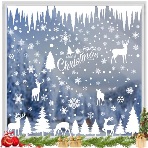 Etopgo 9 Sheets Christmas Window Stickers,214pcs Reusable Christmas Window clings for Glass,PVC Christmas Snowflake Stickers White for Xmas Glass Window Shop School Decoration Etopgo 9 Sheets Christmas Window Stickers,214pcs Reusable Christmas Window clings for Glass,PVC Christmas Snowflake Stickers White for Xmas Glass Window Shop School Decoration