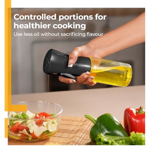 Image of Lifelong Glass Dispenser Bottle | Spray Bottle for Cooking | 220ml Mini Container for Kitchen | Sprayer for Air Fryer | Cooking Liquid Spray with Glass Storage for Home Use (LLOS220)
