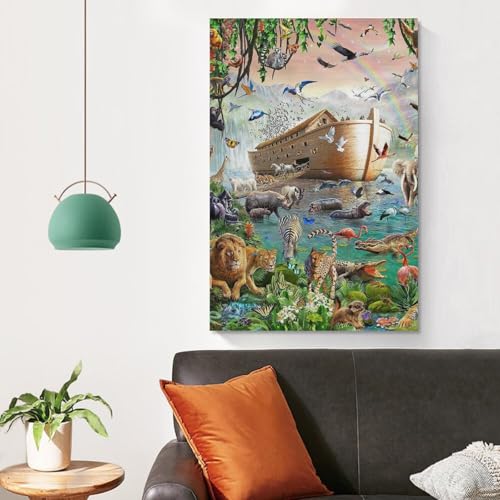 Peinture sur toile décoration murale affiche animale format 50x75cm pour chambre - 4