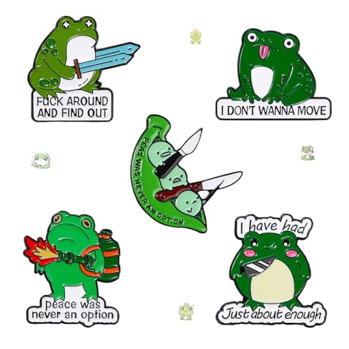 Image of 8Pcs Kawaii Frog Enamel Pin Set Cute Cartoon Frog Brooches, Lapel Pins for Backpacks, Jackets, Hats, Perfect Gifts for Women, Teens