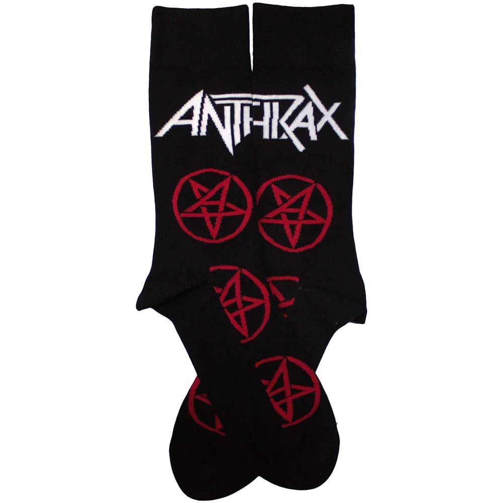 Rock Off officially licensed products Anthrax Pentathrax Logo Pattern Ankle Socks One Size