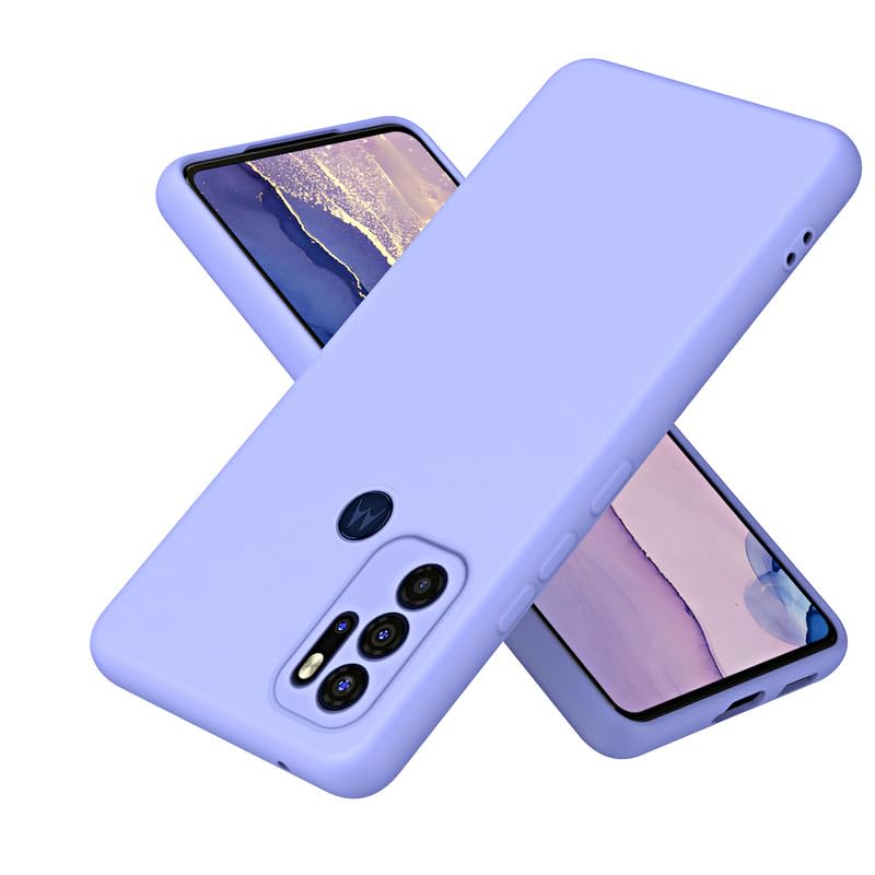 Nikaque Funda de teléfono para Motorola G60S, funda de silicona líquida, cubierta protectora de cuerpo completo, cubierta de goma de gel, delgada, a prueba de golpes, compatible con Moto G60S, morado