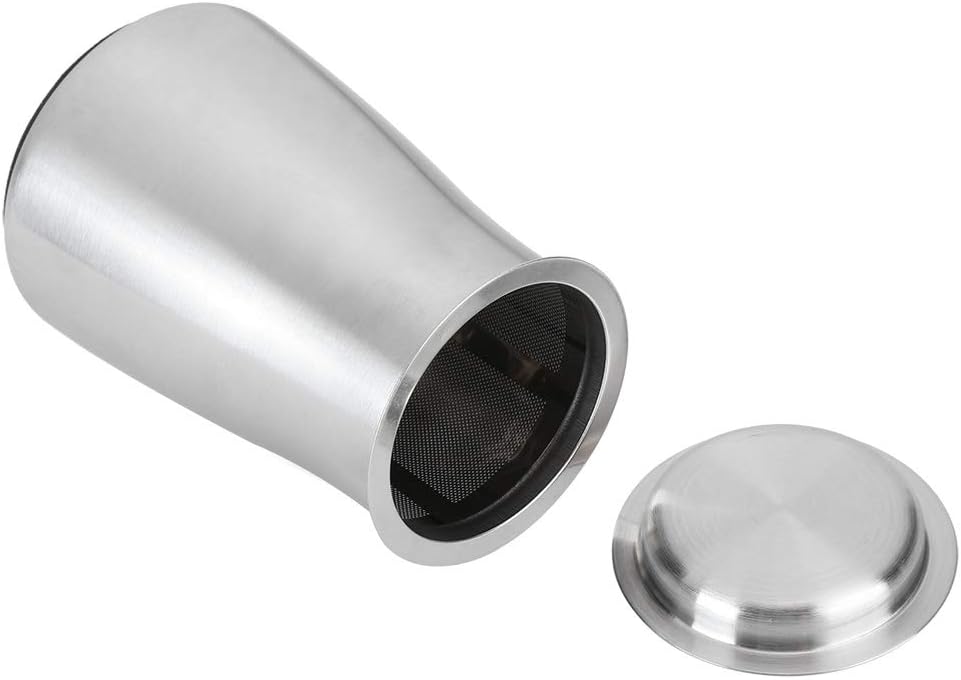 304 Stainless Steel Dredge Coffee Powder Sifter Sieve Filter Container Coffee Making Accessory(Silver)
