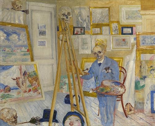 Tableau impressions d'art mural peintre squelette vintage poster 60x90cm célèbre artiste