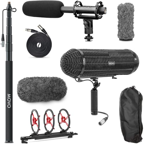Movo Boom Mic Kit for Filmmaking – Supercardioid Shotgun