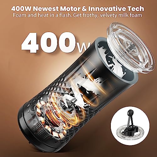 HAPPHOOH Milchaufschäumer Elektrisch, 4-in-1 Milchschäumer für Heißen & Kalten Schnell Milchschaum, 240...