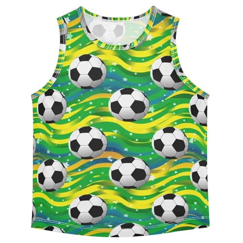 Ball Star Stripe Green Boys Tank Tops Toddler Sleeveless Tank Top Undershirts for Boys,3T