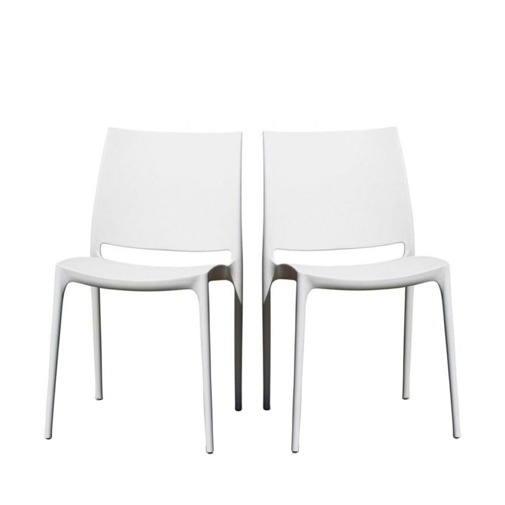 Chaises Design Tessa Blanches DRAWER Lot de 2 Lot Chaise Salle à Manger Cuisine