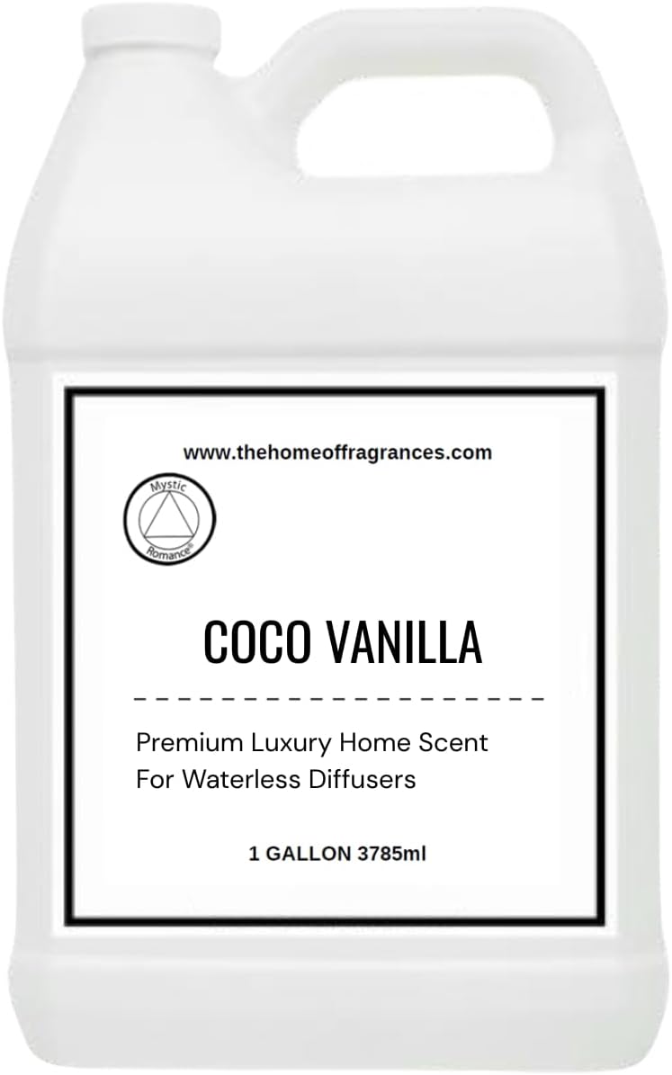 Mystic Romance Coco Vanilla Aroma Oil – Oil Diffuser Air Freshener for Home, Essential Oil Diffuser Fragrance, Diffusers for Home & Apartment Essentials, Bathroom & Living Room Decor Scent (Gallon)
