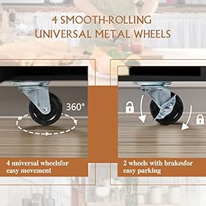 SUNLEI Kitchen Island on Wheels with Storage Cabinet & Drawer, 40" Kitchen Cart Cabinet with Shelves, Cart Handle for Towel Rack or Free Mobility, Portable Islands for Kitchen(Black) SUNLEI Kitchen Island on Wheels with Storage Cabinet Drawer 40 Kitchen Cart Cabinet with Shelves Cart Handle for Towel Rack or Free Mobility Portable Islands for KitchenBlack