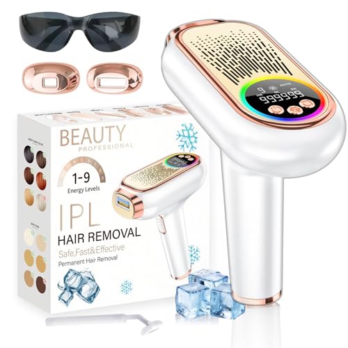 SMARTIA - depiladora láser modelo 2025 - Función de enfriamiento por zafiro - máquina de depilación láser mujer hombre - 9 niveles potencia - Depiladora IPL de luz pulsada – Modo manual y automático