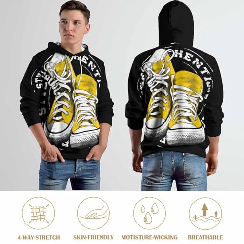 Hoody sweat jaune UMENG le pull à capuche confortable qui ne se déforme pas