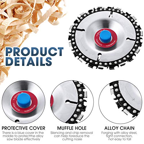 3 Pieces Wood Carving Disc Grinding Wheel Shaping Disc 6 Teeth Wood Turbo Carving Disc, 5/8 Inch Inner Diameter Angle Grinder Attachment for Wood Cutting Shaping Polishing