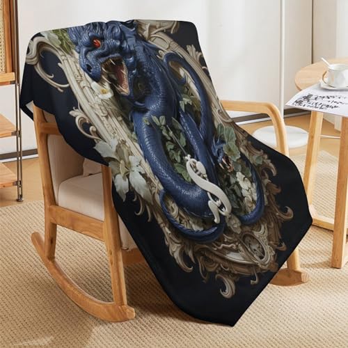 Manta de dragón térmica para sofá manta cálida de forro polar y franela 150 x 200 cm 8