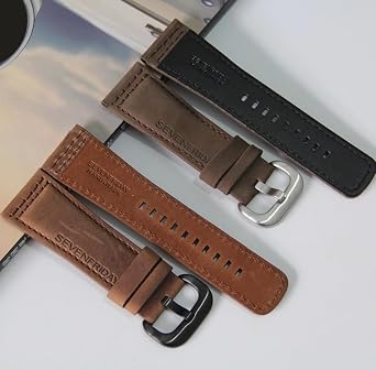 Premium 28mm Genuine Leather Watch Band Flexible Breathable Replacement Watch Strap for Sevenfriday Q2 P1