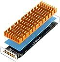 Tobo M.2 SSD Heatsink with Thermal Conductive Adhesive Film Anti Thermal Board Heatsink CPU IC Chip Circuit Board for LED Amplifier Aluminum 70mm × 22mm × 3mm TD-1037PC (Pack of 2, Golden) gallery image