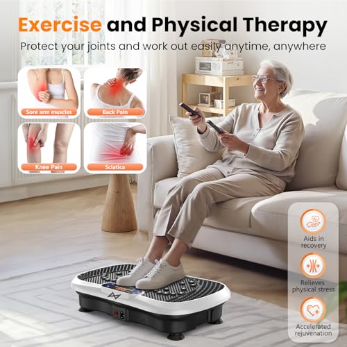 Image of AXV Vibration Plate Fitness Platform Exercise Machine Vibrating Shaking Full Body Shaker Workout Vibrate Stand Shake Board Sport for Weight Loss Fat Burner for Gym Home Office