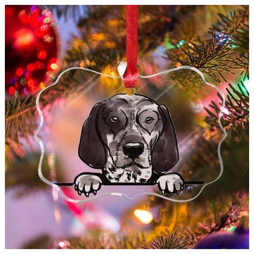 WoGuangis Christmas Ornament - Burgos Pointer Holiday Keepsake Acrylic Christmas Ornament Watercolor Peeking Dog Mom Pet Lover Christmas Hanging Ornament Puppy Dog Animal Xmas Tree Decorations