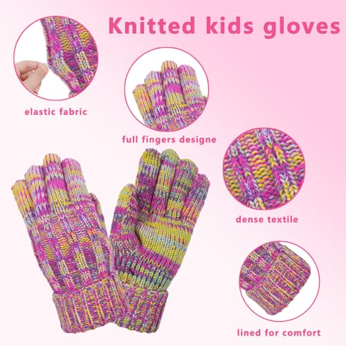 Kids Winter Hat Gloves Scarf Set, Boys Girls Winter Warm Cute Accessories Set, Beanie Hat Knit Long Scarf Warm Mittens4