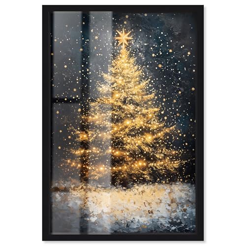 Star of Wonder Tree I Shadowbox Print Christmas Wall Decor