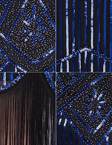 Image of Plus Size 1920s Vintage Fringed Gatsby Sequin Beaded Tassels Hem Flapper Dress for Women