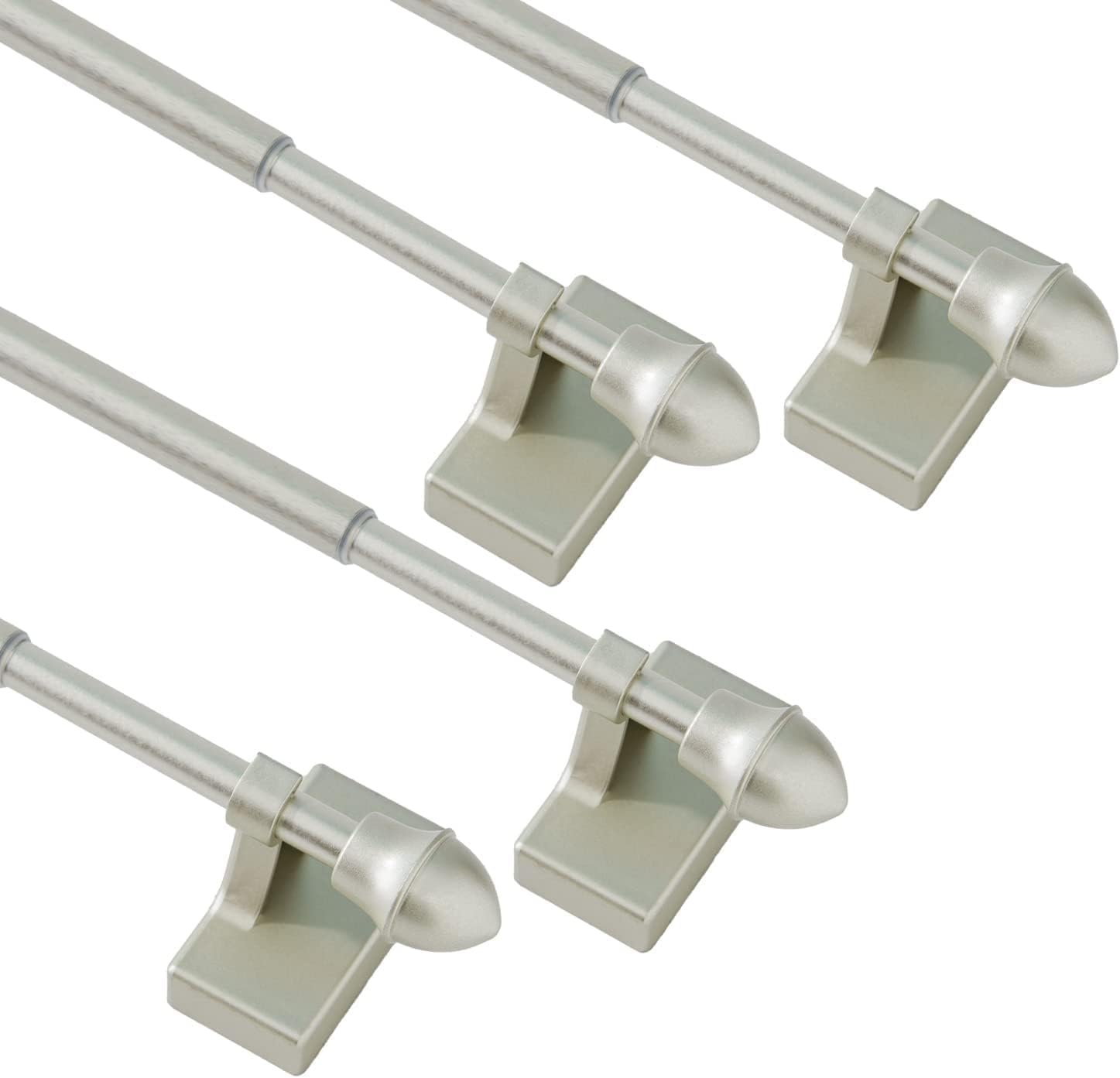 4 Pack Magnetic Curtain Rod for Metal Doors Windows,16 to 28 Inch,Multi-Use Adjustable Appliance for Iron and Steel Place,1/2 Inch Diameter, Tool Free,White