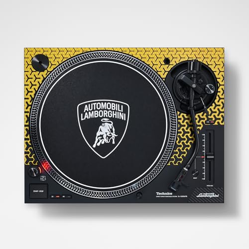 Technics SL-1200M7PEY, Sistema De Tocadiscos de Tracción Directa Edición Lamborghini, Motor Sin Núcleo, Reproductor De Vinilos de 3 Velocidades, Iluminador, Amarillo