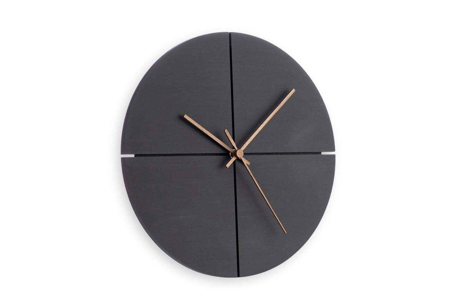 ONZENO Design Wanduhr 'THE Intense.' ohne Tickgeräusche, leise Quarzuhr, Durchmesser 29 cm, Tiefe 0,9 cm, Braun/Schwarz