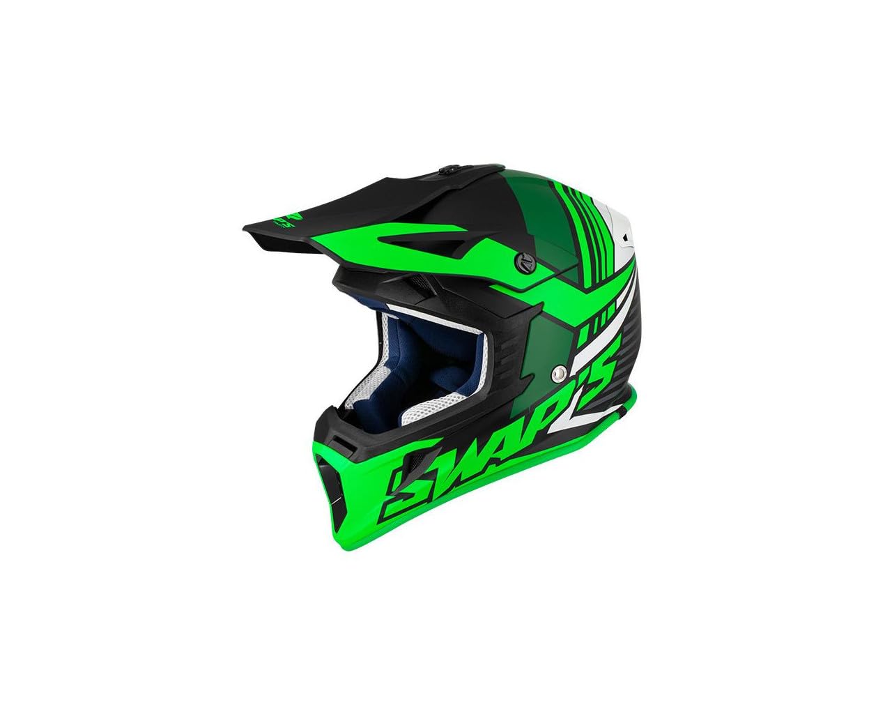SWAPS Casque Cross Adulte Blur S818 - Noir/Vert Mat - Taille L