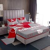 Feelyou Baseball Bed Sheets Sets Twin Size Kids Boys Girls Cincinnati Bedding Set Baseball City Bed Sheet Set with 16-Inch Deep Pockets Sports Game 3Pcs with 1 Pillow Cases