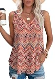 OFEEFAN Loose Fitting Tank Tops for Women Flowy Tank Tops for Women Women's Tops Dressy Casual Plus Size Fashion Boho L