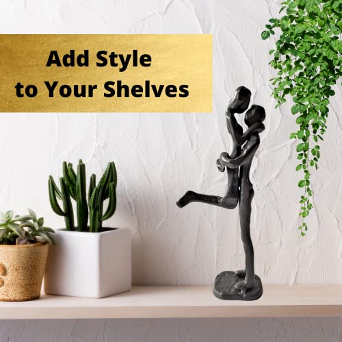 Cast Iron Couple Sculpture – Black Metal Love Statue, Wedding Figurine, Perfect Birthday & Iron For Your Beloved Him & Her, Romantic Home Decor Accent To Celebrate Your Love #TOP6