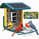 Smart Bird Feeder with Camera, Solar Powered, 2K HD Live...