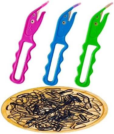 Elastic Hair Tie Cutter for Kids,3 Pcs Hair Rubber Band Cutter Remover Tool for Hair Toddler Girls 50 Pcs Colorful Mini Clear Hair Ties Bands Elastics(Black）