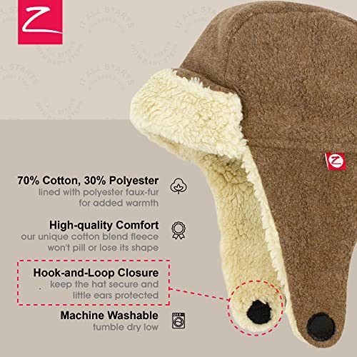 Image of Zutano Cozie Fleece Unisex Toddler and Baby Trapper Hat, Cold-Weather Hat for Little Boys and Girls