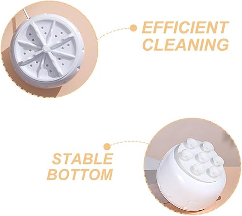 Miniatura 8 de Mini lavadora portátil de 2 piezas con alimentación USB Turbo lavadora automática para calcetines y ropa interior, agitador compacto para el hogar,