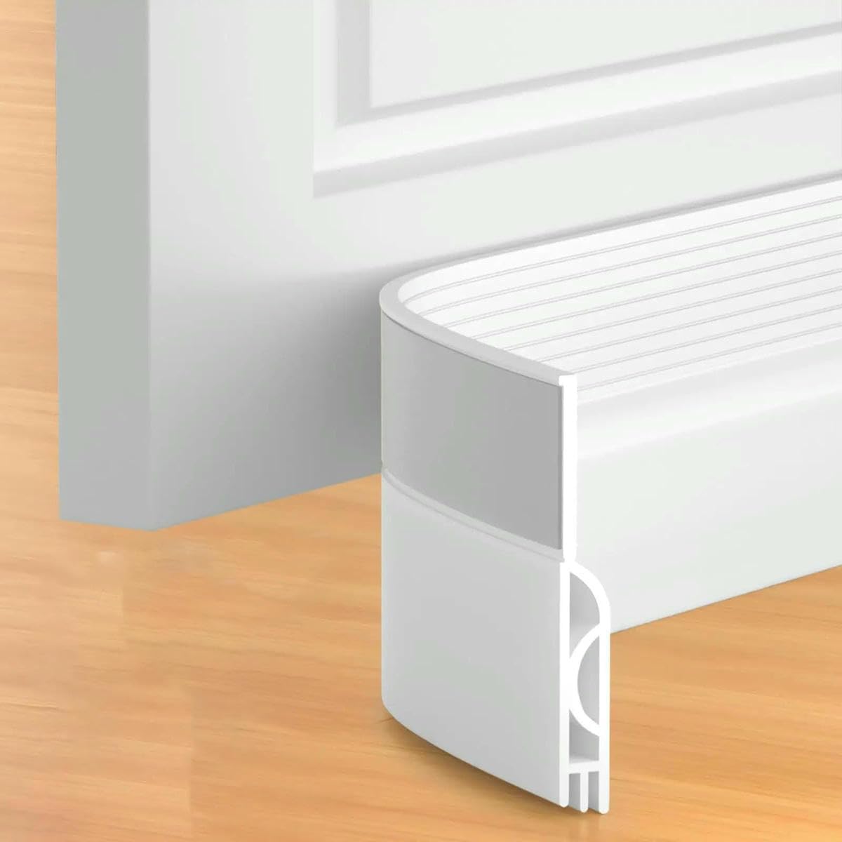 Yfshc 1M-White 1/2M Door Draft Stopper Door Sweep For Bottom Of Door Weather Stripping Door Bottom Seal Blocker Air Noise Under Door Gap Filler