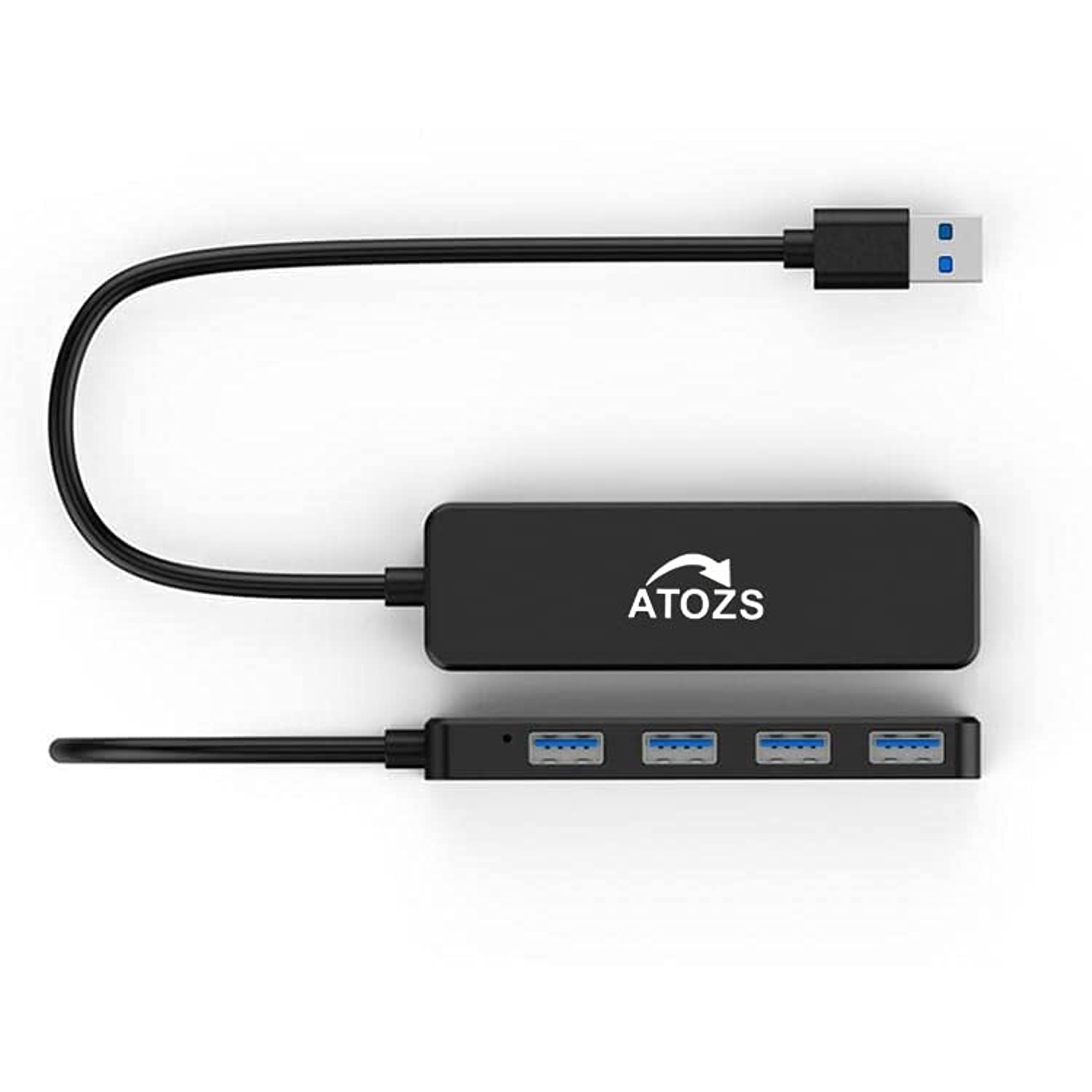 USB HUB 4-Port USB 3.0 Hub, Ultra-Slim Data USB Hub with 10MM Extended Cable , for MacBook, Mac Pro, Mac mini, iMac, Surface Pro,Windows ,vista,7/8/9/10/ XPS, PC, Flash Drive, Mobile HDD