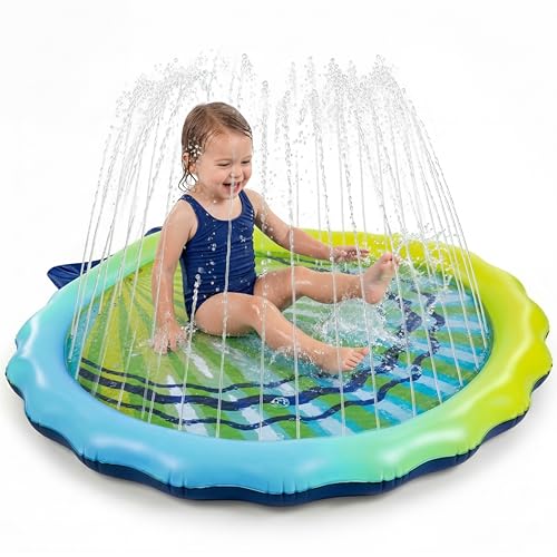 Playland Non-Slip Splash Pad Water Toy for Kids – Fun & Entertaining Toddler Outdoor Toys, Durable Easy-Setup Water Mat, Multi-Purpose Dog Splash Pad & Outdoor Toys for Toddlers 1-3