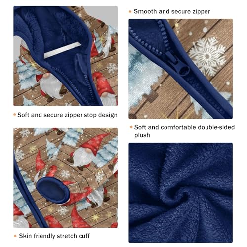 Cute Christmas Gnomes Kids Warm up Jacket Fleece Outerwear Jackets for Fall Winter Hooded Jacket 3T3
