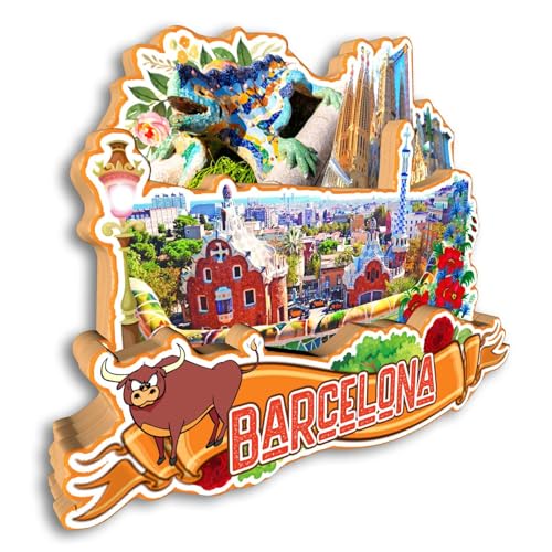 Imán Decorativo Refrigerador Barcelona España miniatura 3
