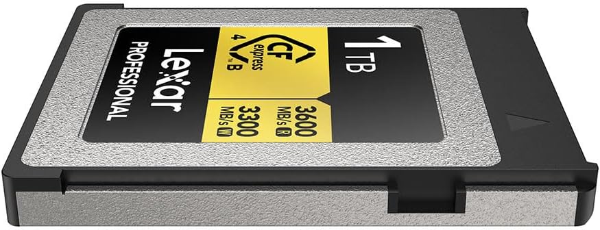 Lexar 1TB CFexpress Card | CFexpress 4.0 Type B card with 3600MB/s read speed and 4TB capacity for videography, photography and storage