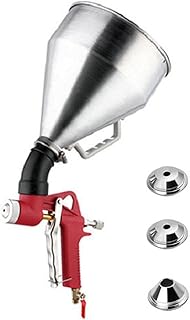 Lufttrichter Spritzpistole Textur Werkzeug, 6L Trichterpistole mit 3 Düsen 4 mm 6 mm 8 mm für Decke Wand Render Trockenbau Putz Malerei (Ellenbogen Silber)