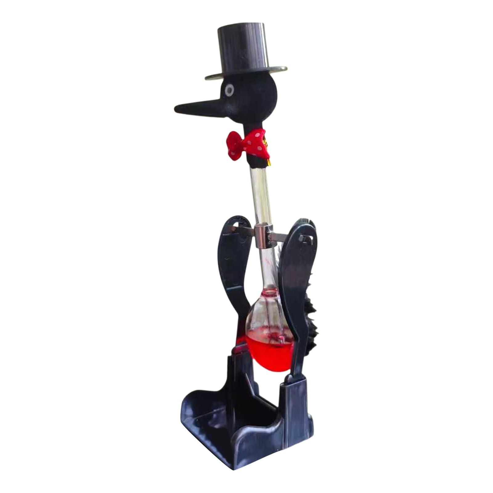 Getbstoop Black Novelty Drinking Water Bird Toy, Non-Stop Lucky Drinking Bird Toy, Bobbing Duck Perpetual Motion Desk Toys, Glass Educational Science Ornament For Home, Office, Desktop Decoration & Kids Learning