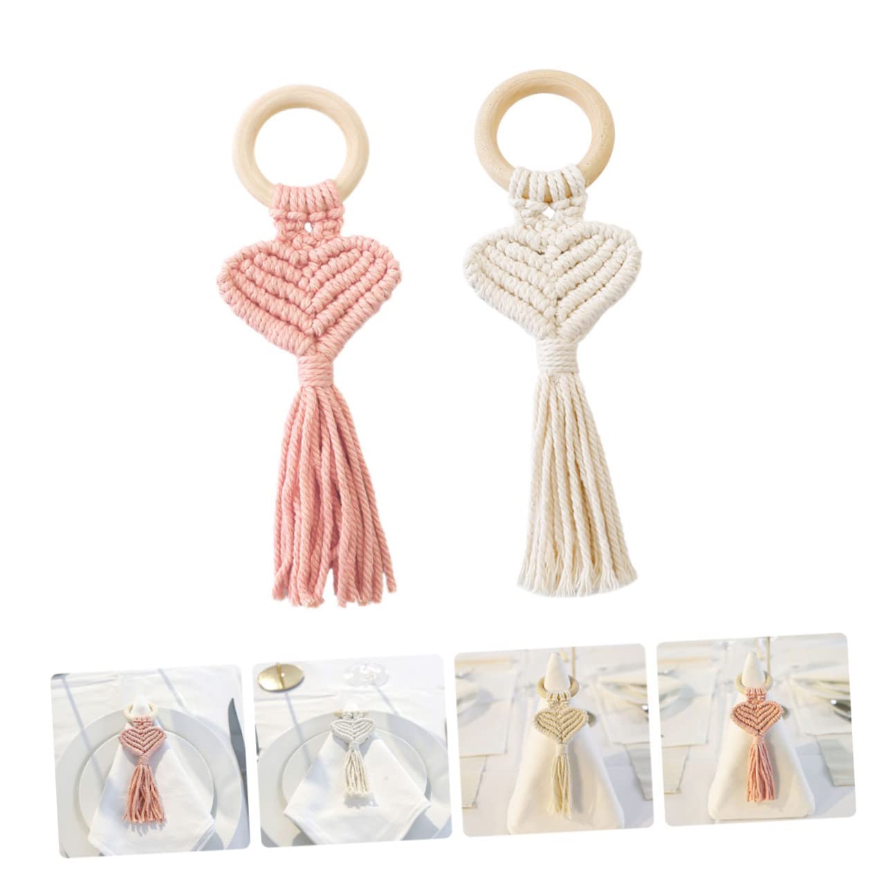 ABOOFAN 5 Set Di Fibbie Per Tovaglioli Porta Tovaglioli Decorativi A Forma Di Cuore Elegante Decorazione Da Tavolo Per Feste 2 Pezzi * 5